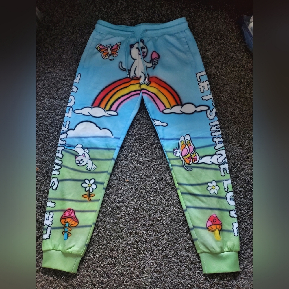 Ripndip "Let's Make Love" Rainbow Cat Joggers